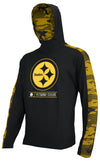 Zubaz NFL Men's Pittsburgh Steelers Team Color Block 1/4 Camo Lines Zip Hoodie