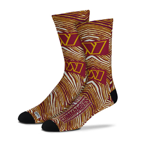 Zubaz by For Bare Feet NFL Youth Washington Commanders Zubified Dress Socks, One Size