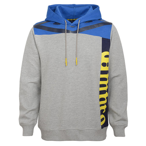 Umbro Men's Split Logo Fleece Hoodie, Medium Grey Heather/Turkish Sea