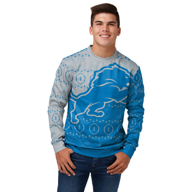FOCO Men's NFL Detroit Lions Ugly Printed Sweater