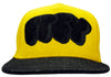 Flat Fitty Pop Type Snapback Cap Hat - Yellow Or Red