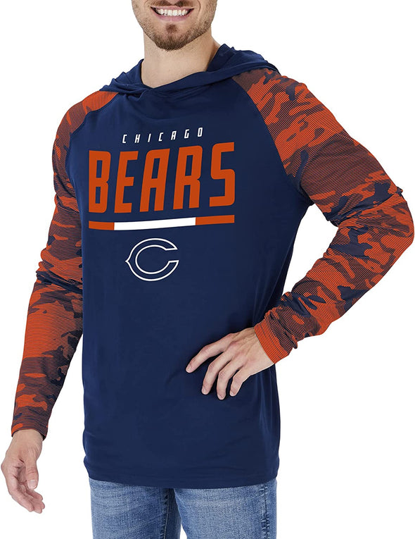 Zubaz Chicago Bears NFL Men's Lightweight Hoodie with Team Camo Sleeves