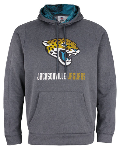 Zubaz NFL Men's Jacksonville Jaguars  Fleece Hoodie, Heather Grey