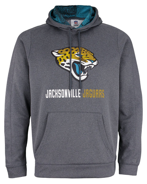 Zubaz NFL Men's Jacksonville Jaguars  Fleece Hoodie, Heather Grey