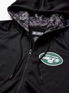 Zubaz NFL Men's New York Jets Full Zip Digital Camo Hood Hoodie, Black