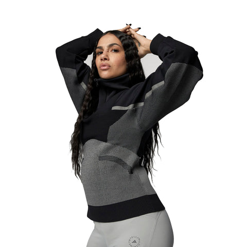 Adidas Women's Stella McCartney Urban Extreme Knit Sweatshirt, Black / Ash