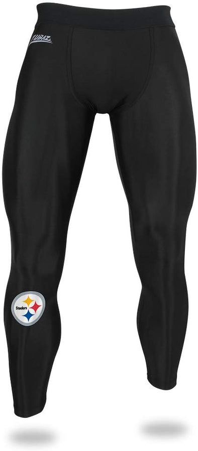Zubaz NFL Men's Pittsburgh Steelers Active Compression Black Leggings
