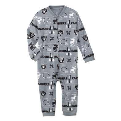 Outerstuff NFL Newborn Las Vegas Raiders Banded Holiday Print Coverall