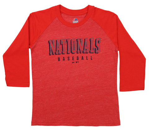 Outerstuff MLB Youth Washington Nationals Baseball Academy 3/4 Sleeve Raglan Tee