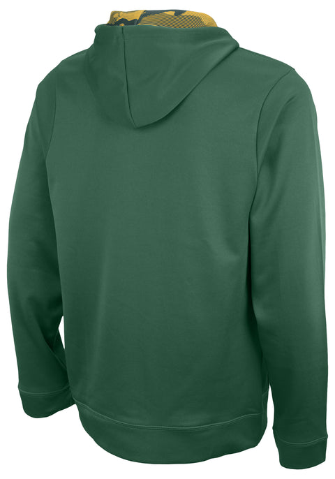 Zubaz NFL Men's Green Bay Packers Solid Team Hoodie with Camo Lined Hood