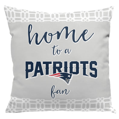 Northwest NFL New England Patriots Sweet Home Fan 2 Piece Throw Pillow Cover, 18x18