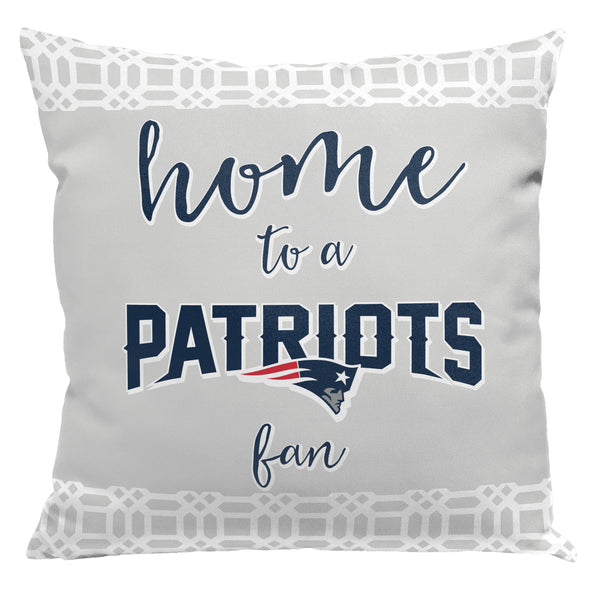Northwest NFL New England Patriots Sweet Home Fan 2 Piece Throw Pillow Cover, 18x18