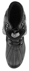 London Fog Women's Sherlocke Fashion Lace Up Faux Fur Winter Snow Boots, 2 Colors
