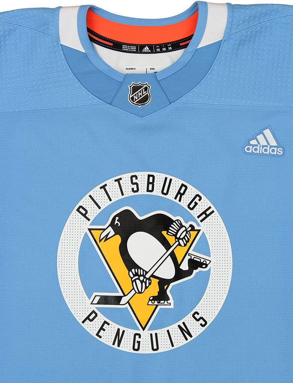 Adidas NHL Hockey Men's Pittsburgh Penguins Pro Authentic Practice Jersey Sky Blue