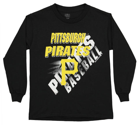 Outerstuff MLB Youth Pittsburgh Pirates Field Long Sleeve Tee, Black