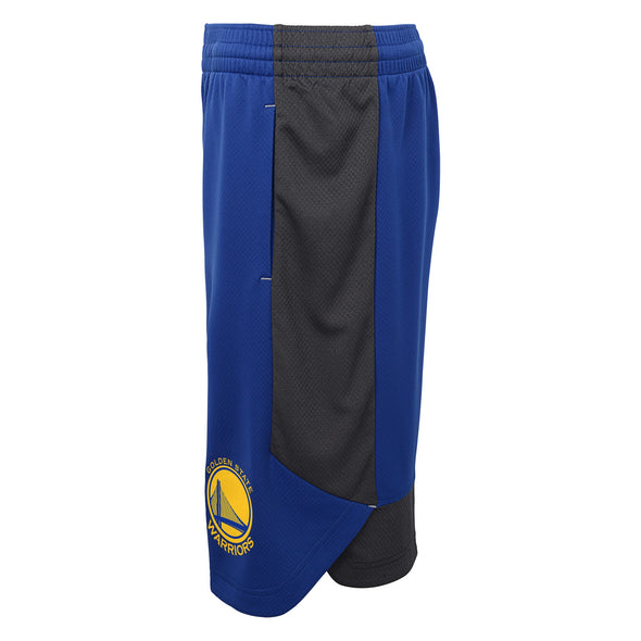 Outerstuff Golden State Warriors NBA Boys Youth (8-20) Jump Ball Shorts, Blue