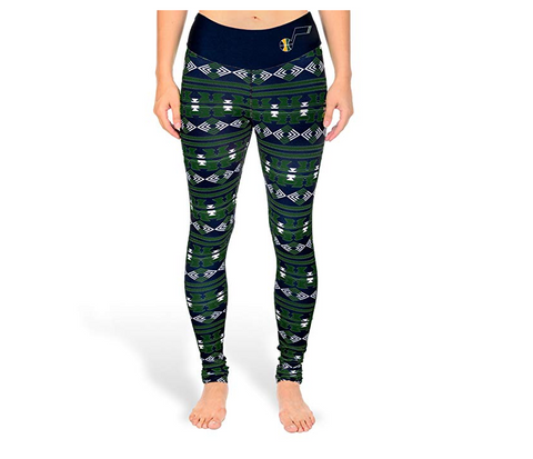 KLEW NBA Women's Utah Jazz Aztec Print Leggings