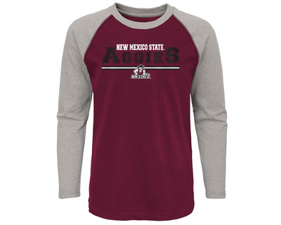 Outerstuff NCAA Youth (8-20) New Mexico State Aggies Varsity Block Raglan Tee