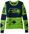 FOCO NFL Women's Seattle Seahawks Eyelash Ugly Sweater