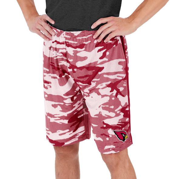 Zubaz Men's NFL Arizona Cardinals Lightweight Camo Lines Shorts with Logo