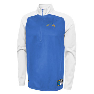 Outerstuff NFL Men's Los Angeles Chargers O-Line Performance 1/4 Zip Fleece Top