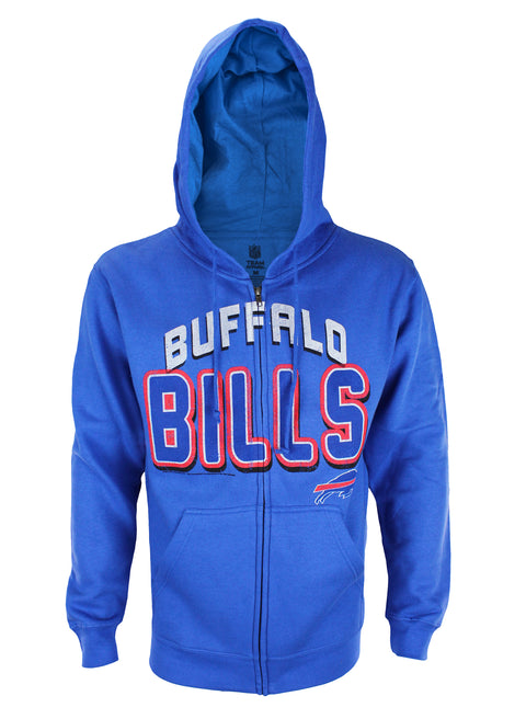 Buffalo Bills NFL Football Mens In The Pocket Full Zip Fleece Hoodie, Royal Blue