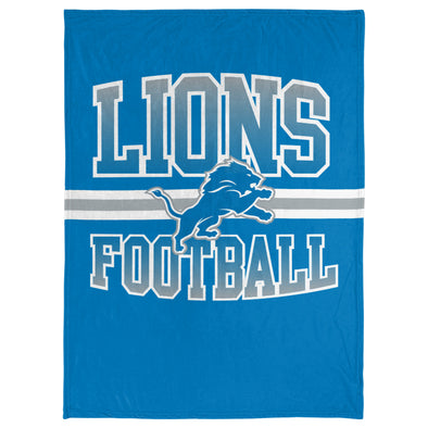 FOCO NFL Detroit Lions Stripe Micro Raschel Plush Throw Blanket, 45 x 60