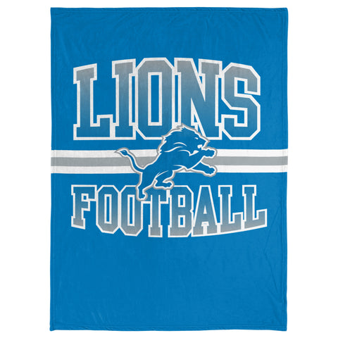 FOCO NFL Detroit Lions Stripe Micro Raschel Plush Throw Blanket, 45 x 60