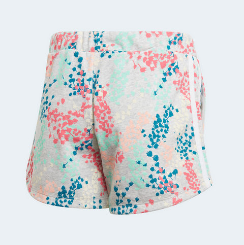 Adidas Youth Girls 7-14 FLW Shorts, Multi/White