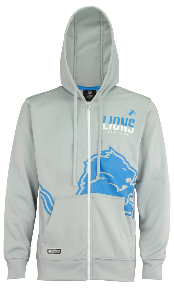 Outerstuff NFL Men's Detroit Lions Drill Performance Full Zip Hoodie