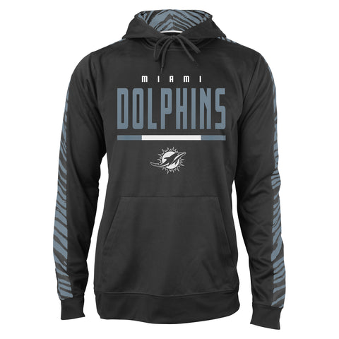 Zubaz NFL Men's Miami Dolphins Hoodie w/ Oxide Zebra Sleeves