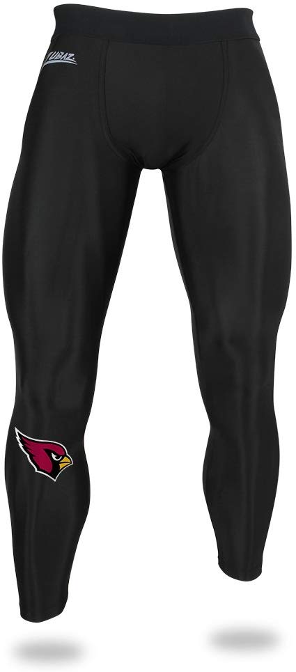 Zubaz NFL Men's Arizona Cardinals Active Compression Black Leggings