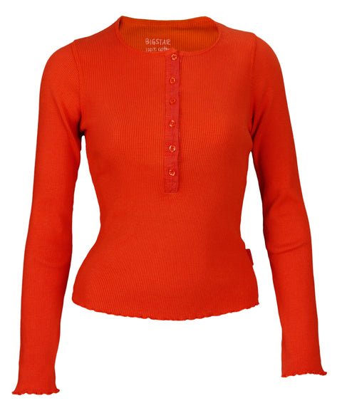 Big Star Women's Thermo Girly Ribbed Shirt with Buttons, Color Options