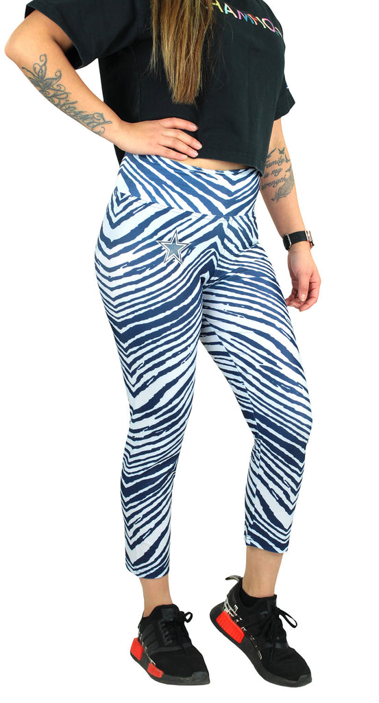 Zubaz NFL Women's Buffalo Bills 2 Color Zebra Print Capri Legging