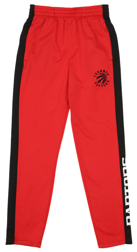 OuterStuff NBA Youth Boys Side Stripe Slim Fit Performance Pant, Toronto Raptors