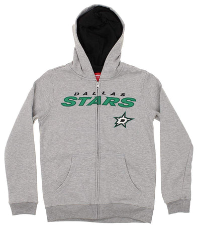 Reebok NHL Youth Dallas Stars Stated Full Zip Hoodie, Gray