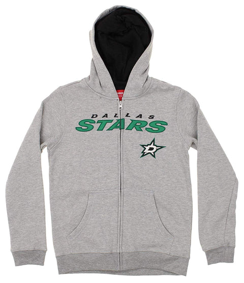 Reebok NHL Youth Dallas Stars Stated Full Zip Hoodie, Gray