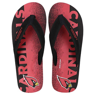 FOCO NFL Men's Arizona Cardinals Contour Fade Wordmark Thong Sandals