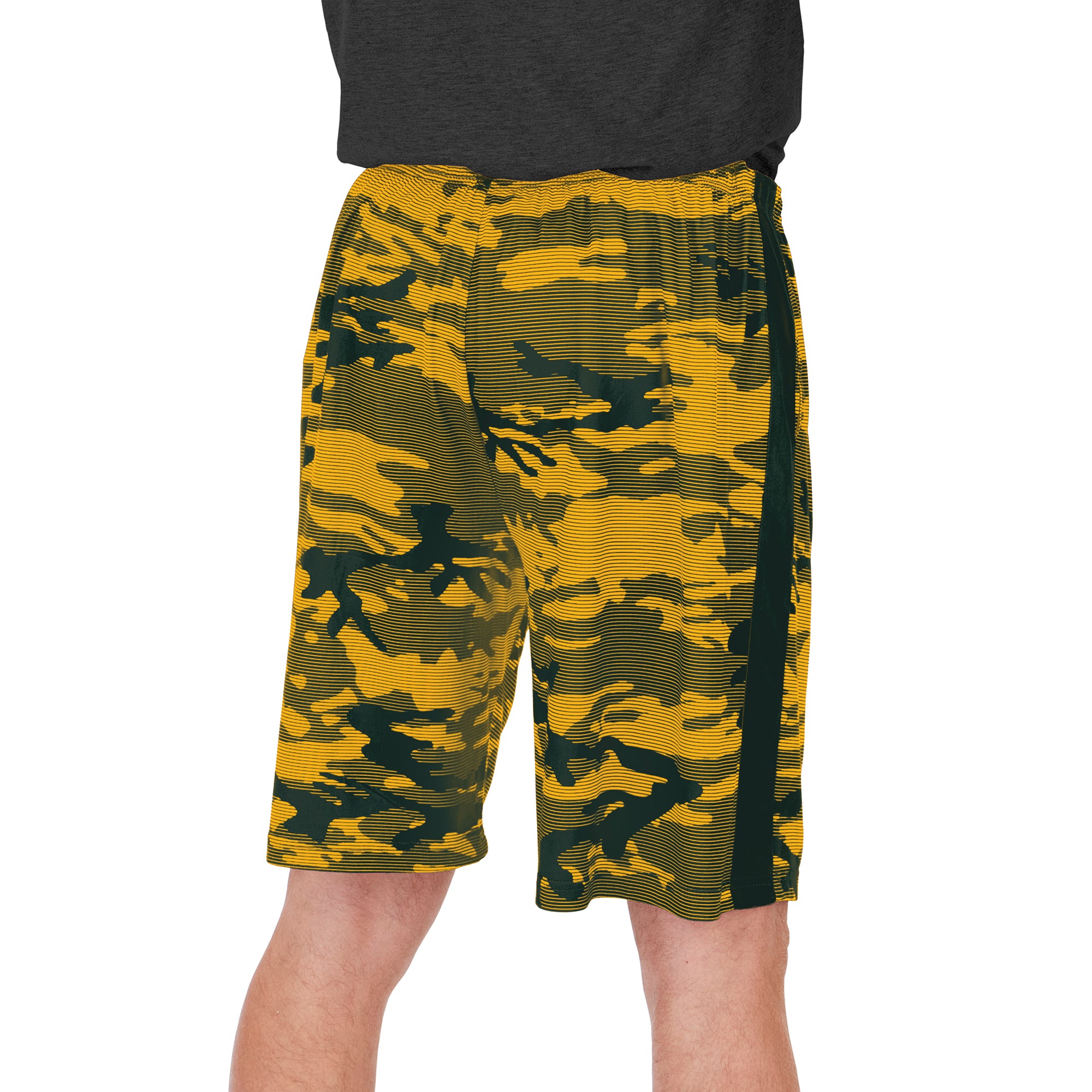 Zubaz NFL Football Mens Green Bay Packers Gray Space Dye Shorts