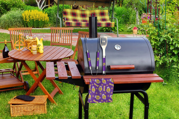 Northwest NBA Los Angeles Lakers Scatter Print 3 Piece BBQ Grill Set