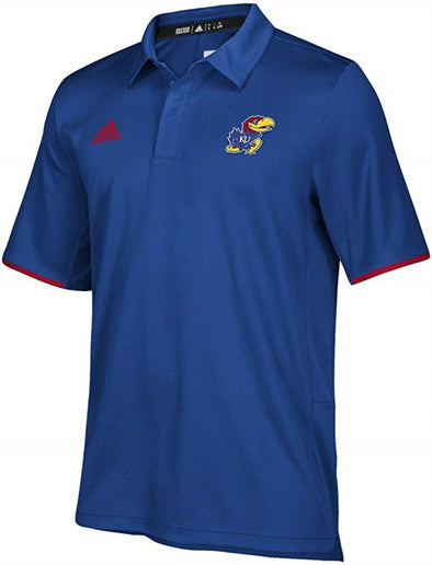 Adidas NCAA Men's Kansas Jayhawks 2018 Sideline Team Iconic Polo Shirt - Blue