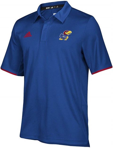Adidas NCAA Men's Kansas Jayhawks 2018 Sideline Team Iconic Polo Shirt - Blue