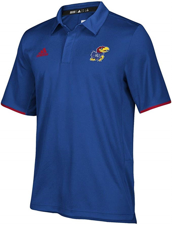 Adidas NCAA Men's Kansas Jayhawks 2018 Sideline Team Iconic Polo Shirt - Blue