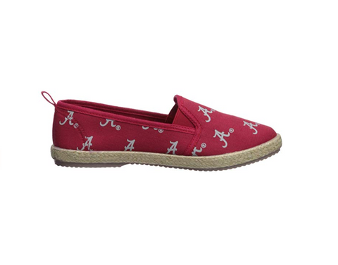 FOCO NCAA Women's Alabama Crimson Tide Espadrille Canvas Slip On Shoe