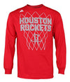 Adidas NBA Men's Houston Rockets Net Up Graphic Long Sleeve Tee Shirt