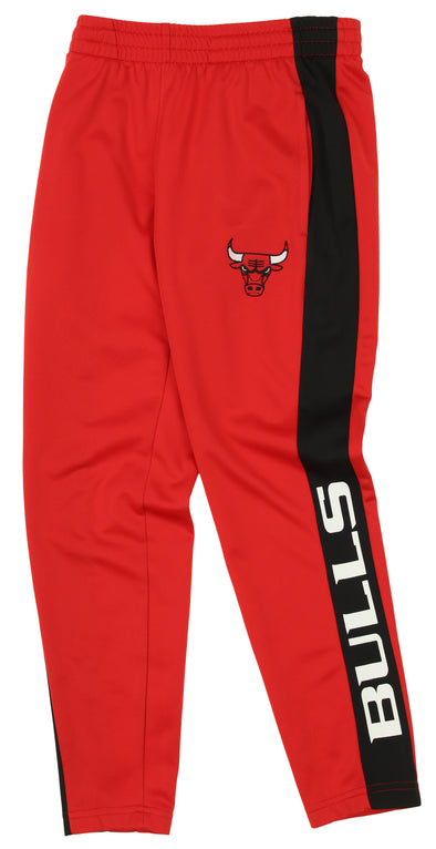 OuterStuff NBA Youth Boys Side Stripe Slim Fit Performance Pant, Chicago Bull