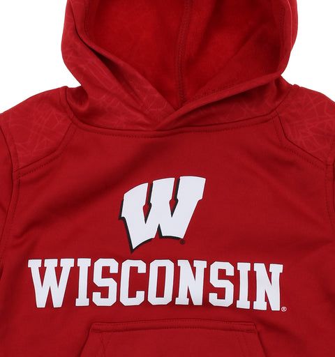 NCAA Kids Wisconsin Badgers Performance Hoodie, Red
