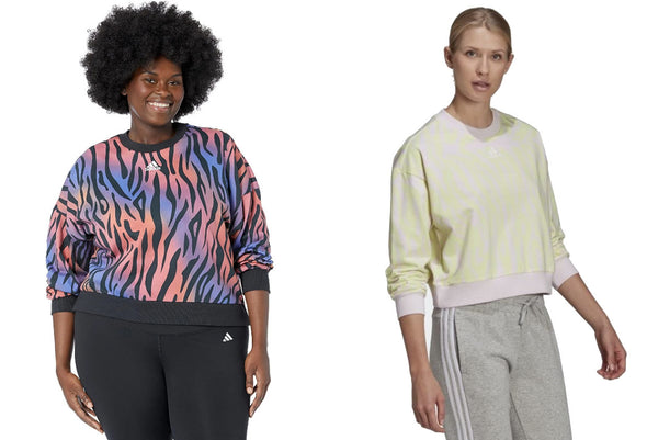 Adidas Women's Tiger-Print Sweatshirt, Color Options