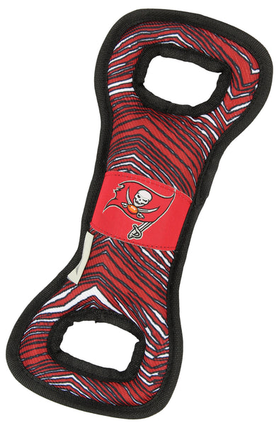 Zubaz X Pets First NFL Tampa Bay Buccaneers Team Logo Dog Tug Toy with Squeaker