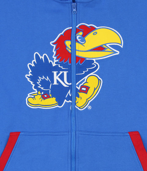 KLEW NCAA Unisex Kansas Jayhawks One Piece Jumpsuit, Blue